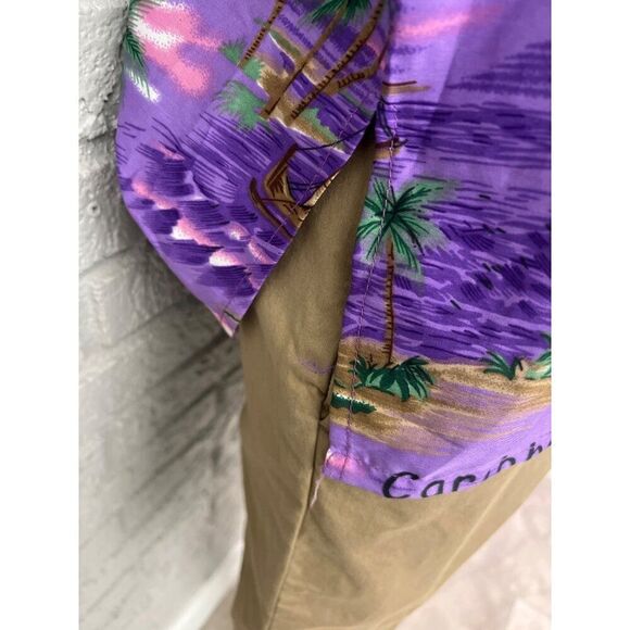 Paradise Men Purple Cayman Islands Tropical Short Sleeve Shirt Size L - Picture 7 of 11
